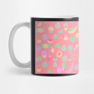 Sweet temptations, pink pastries catroons Mug